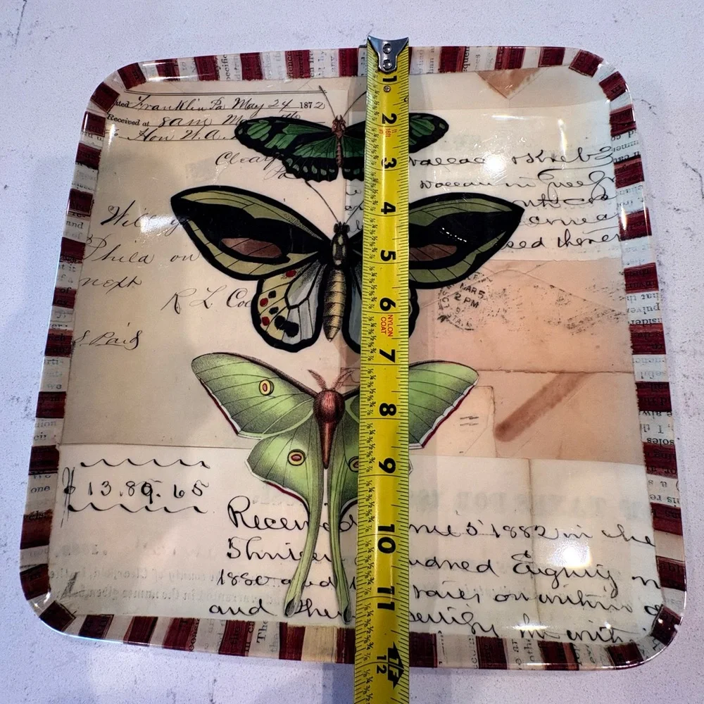 John Derian for Target Melamine Square Butterfly Print Decorative Tray - Picture 3 of 5